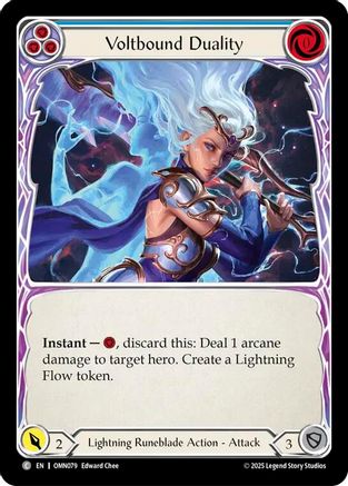 Voltbound Duality (Blue) (OMN079) - Omens of the Third Age Rainbow Foil
