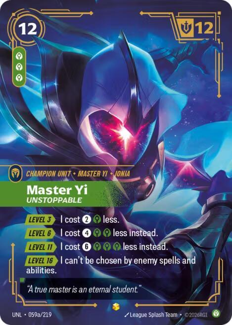 Master Yi Unstoppable Alternate Art
