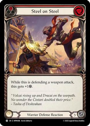 Steel on Steel (Red) (MPW096) - Mastery Pack Warrior Rainbow Foil