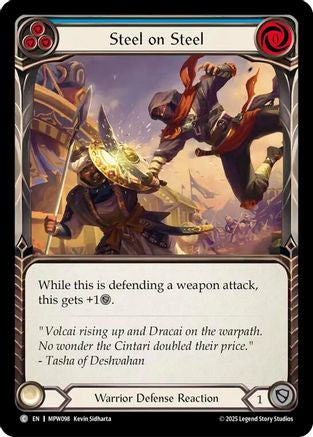 Steel on Steel (Blue) (MPW098) - Mastery Pack Warrior Rainbow Foil