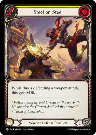 Steel on Steel (Yellow) (MPW097) - Mastery Pack Warrior Rainbow Foil