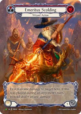 Emeritus Scolding (Red) (Marvel) - TNP007 (TNP007) - Flesh and Blood: Promo Cards Rainbow Foil