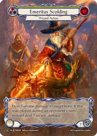 Emeritus Scolding (Yellow) (Marvel) - TNP008 (TNP008) - Flesh and Blood: Promo Cards Rainbow Foil