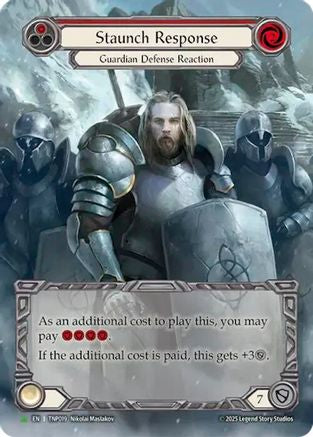 Staunch Response (Red) (Marvel) - TNP019 (TNP019) - Flesh and Blood: Promo Cards Rainbow Foil