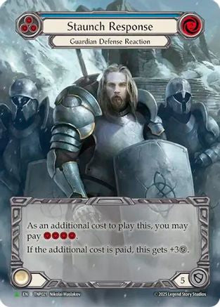 Staunch Response (Blue) (Marvel) - TNP020 (TNP019) - Flesh and Blood: Promo Cards Rainbow Foil
