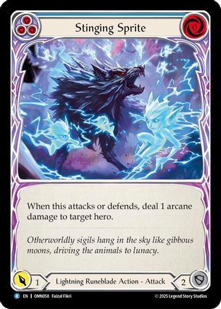 Stinging Sprite (Blue) (OMN058) - Omens of the Third Age Rainbow Foil