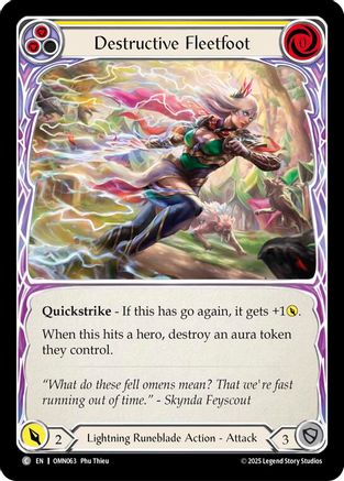 Destructive Fleetfoot (Yellow) (OMN063) - Omens of the Third Age Rainbow Foil