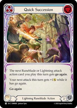 Quick Succession (Blue) (OMN085) - Omens of the Third Age Rainbow Foil