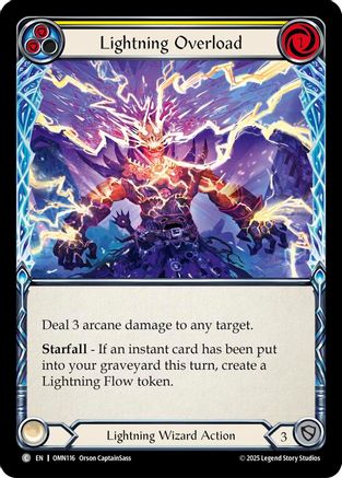 Lightning Overload (Yellow) (OMN116) - Omens of the Third Age Rainbow Foil