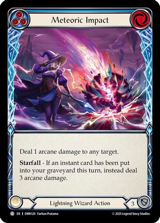 Meteoric Impact (Blue) (OMN120) - Omens of the Third Age Rainbow Foil