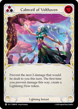 Calmveil Of Volthaven (Yellow) (OMN185) - Omens of the Third Age Rainbow Foil