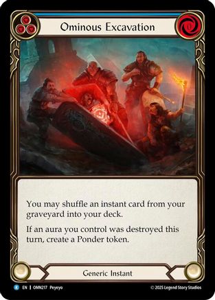 Ominous Excavation (Blue) (OMN217) - Omens of the Third Age Rainbow Foil
