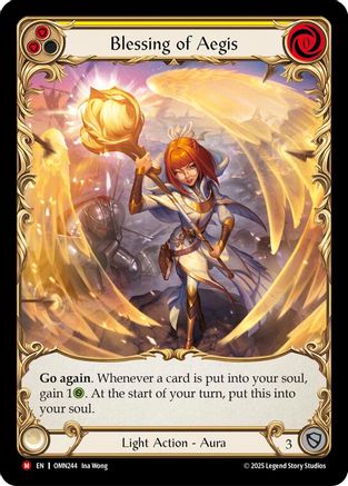Blessing Of Aegis (Yellow) (Extended Art) (OMN244) - Omens of the Third Age Cold Foil
