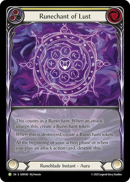 Runechant of Lust (Yellow) Rainbow Foil Promo