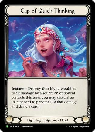 Cap of Quick Thinking - JDG072 (JDG072) - Flesh and Blood: Promo Cards Cold Foil