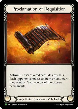 Proclamation of Requisition - JDG080 (JDG080) - Flesh and Blood: Promo Cards