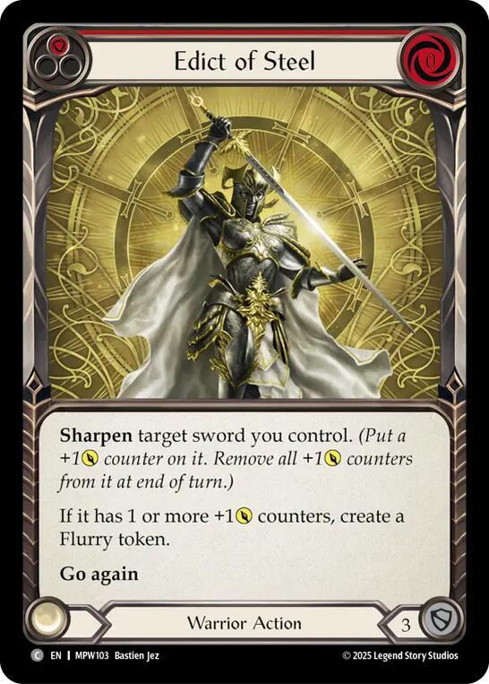 Edict of Steel (Red) Rainbow Foil
