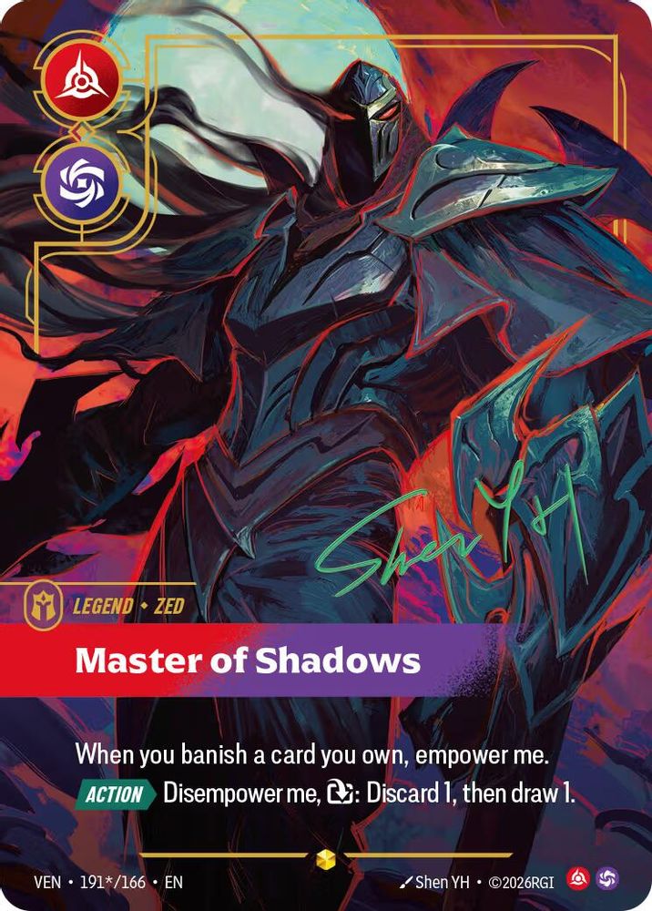 Zed, Master of Shadows (Signature) (191*/166) - Vendetta Foil
