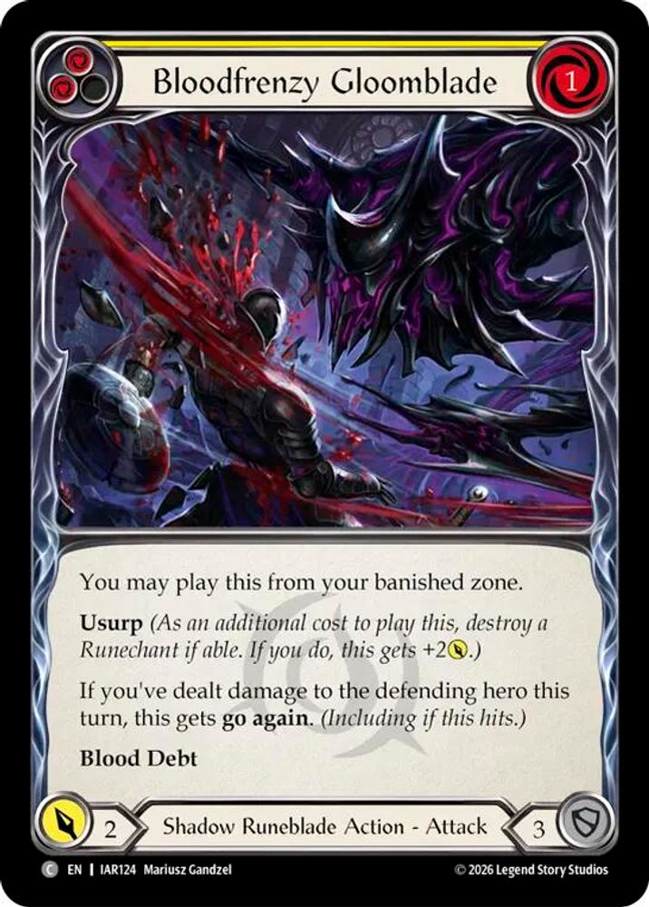 Bloodfrenzy Gloomblade (Yellow) (IAR124)  Rainbow Foil