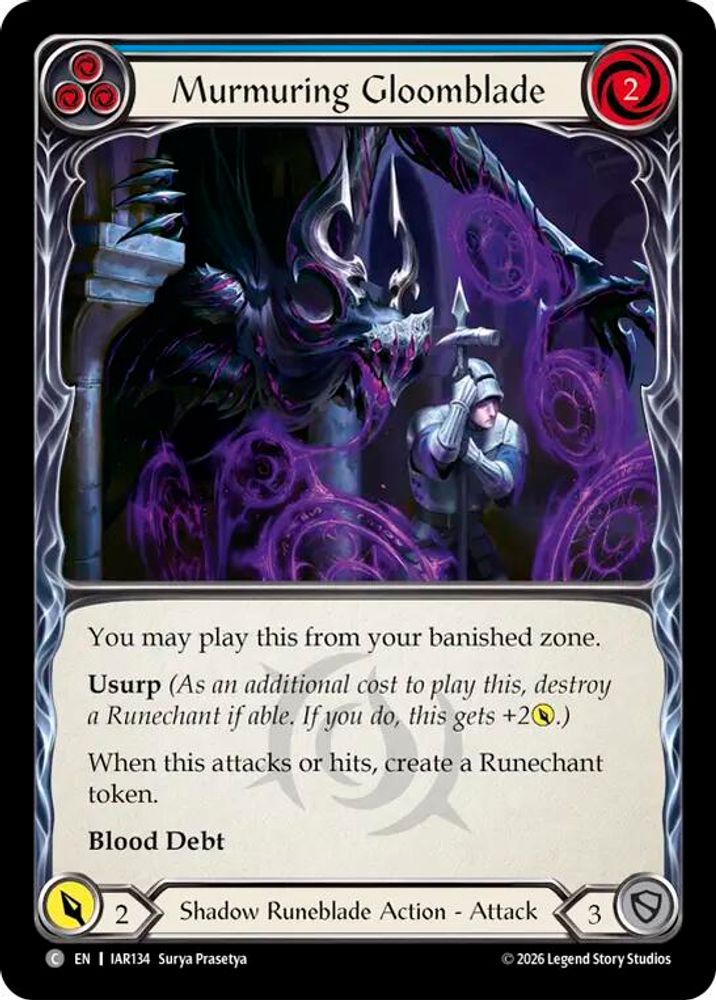 Murmuring Gloomblade (Blue) (IAR134)  Rainbow Foil