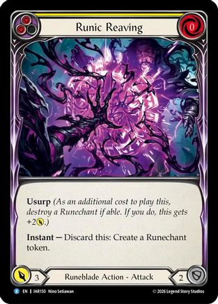 Runic Reaving (Yellow) (IAR150) - Usurp the Shadow Throne Rainbow Foil