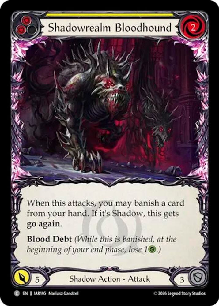 Shadowrealm Bloodhound (Yellow) (IAR195)  Rainbow Foil