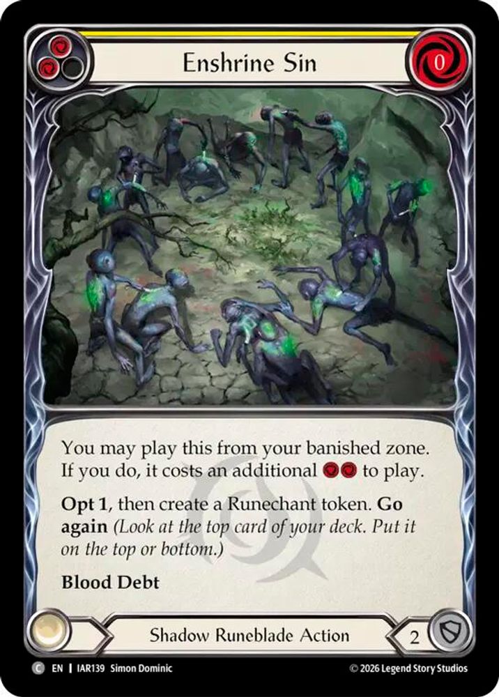 Enshrine Sin (Yellow) (IAR139)  Rainbow Foil