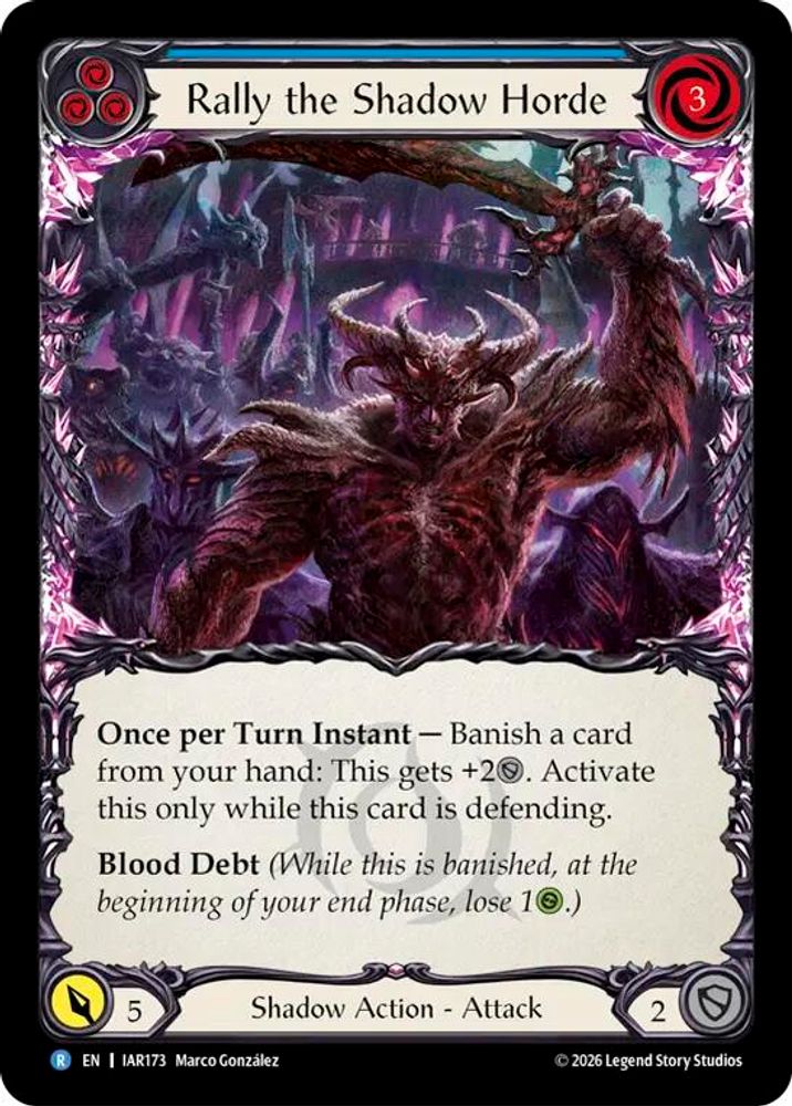 Rally the Shadow Horde (Blue) (IAR173)  Rainbow Foil