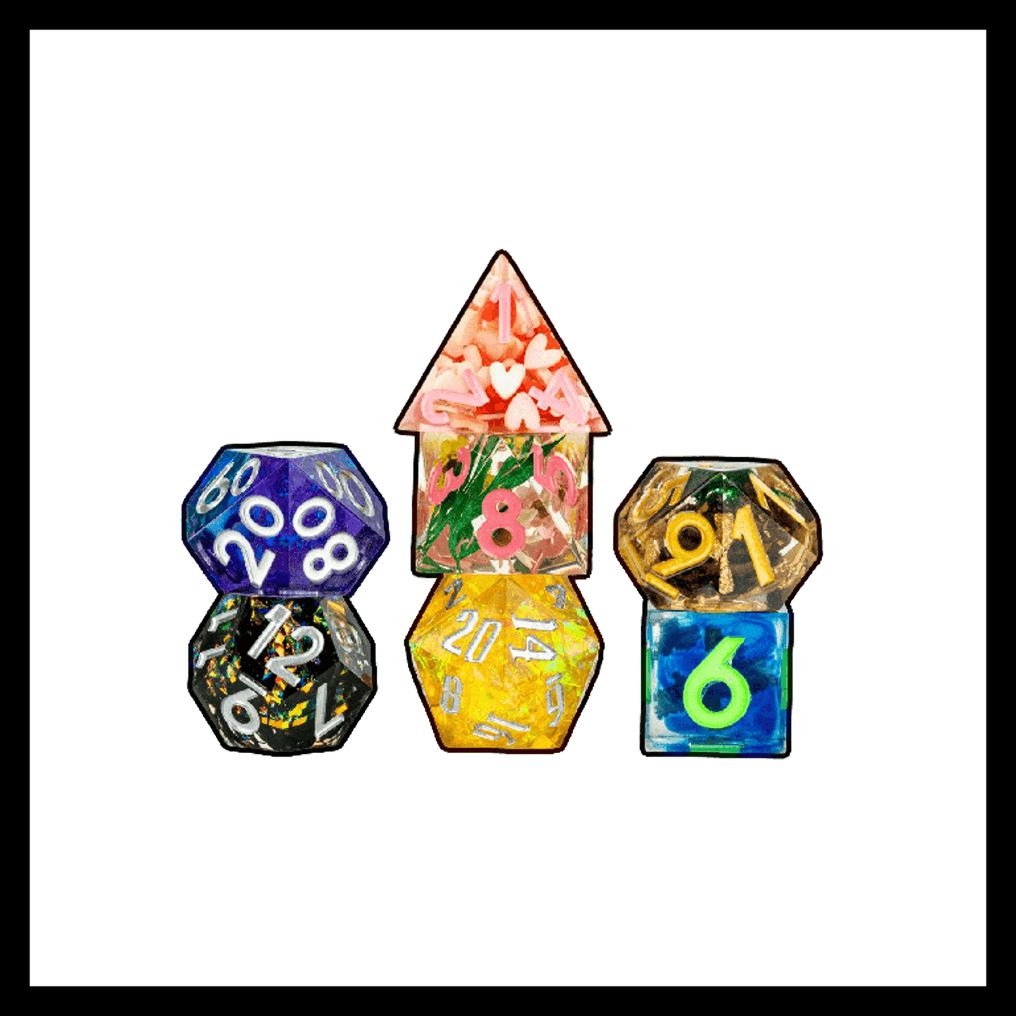 Misfit Sharp Edge Resin Polyhedral Dice Set Blind Box