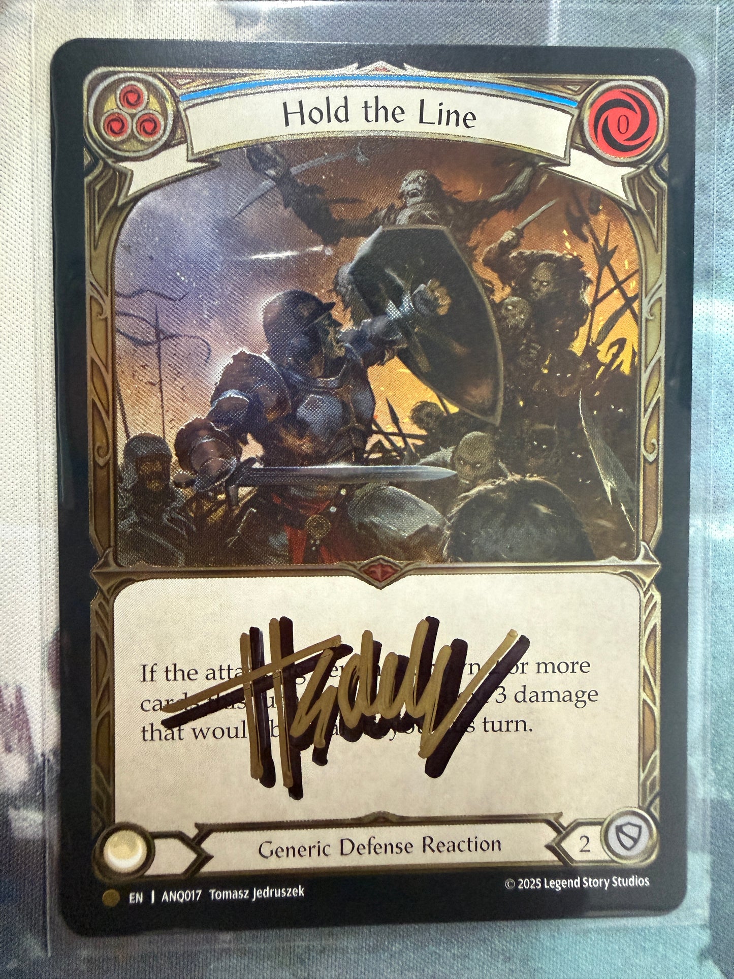 Hold the Line Antiquity Cold Foil (Signed by artist)