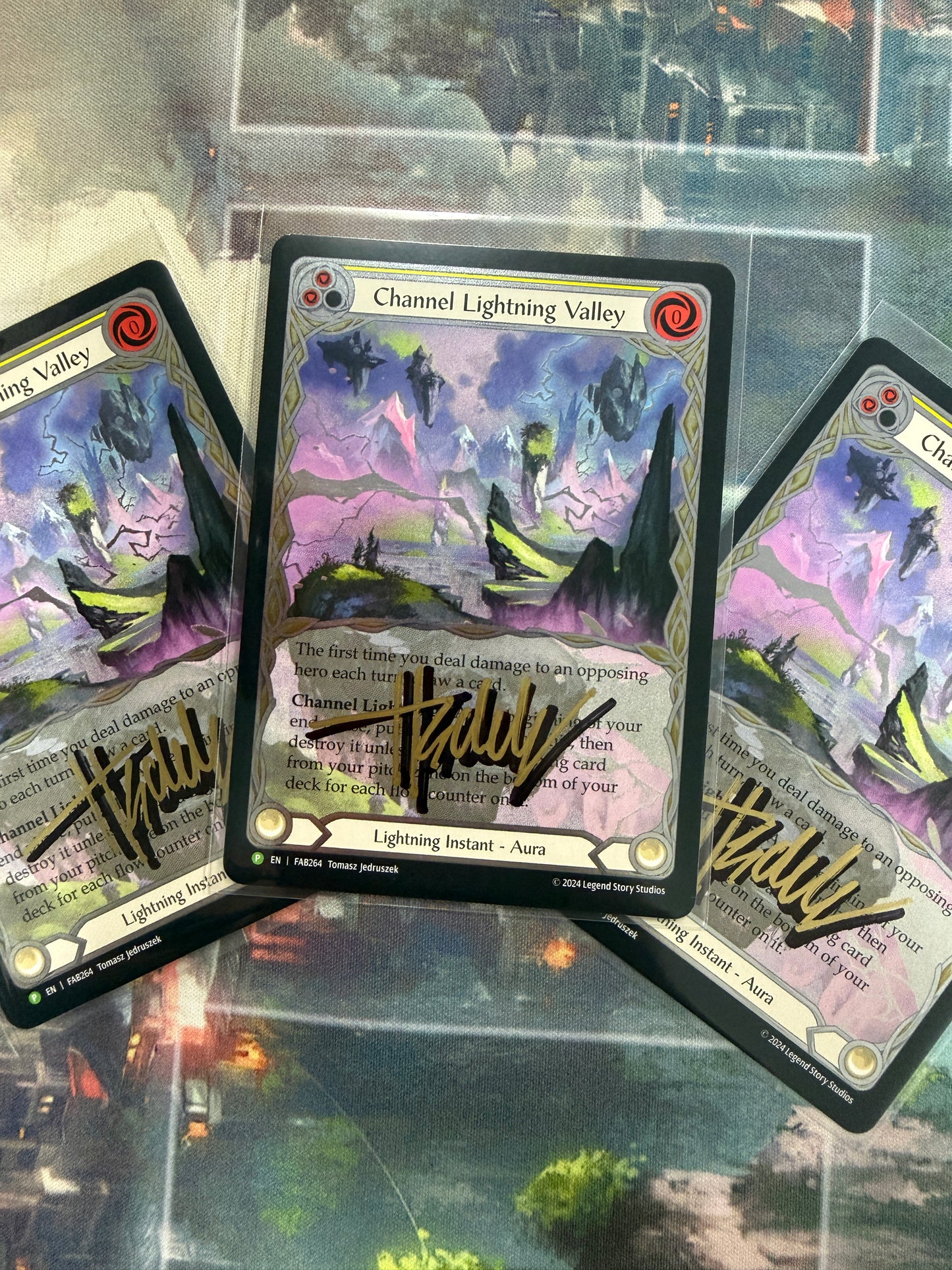 Channel Lightning Valley Cold Foil Promo (Signed By Artist) Playset