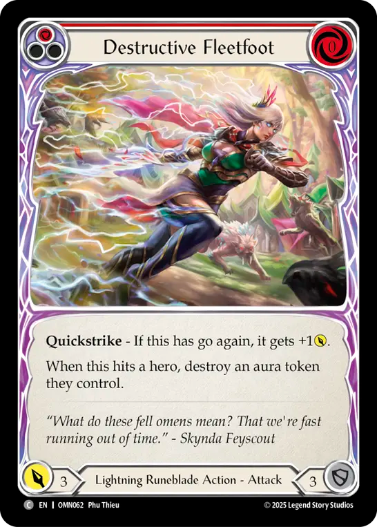 Destructive Fleetfoot (Red) Rainbow Foil