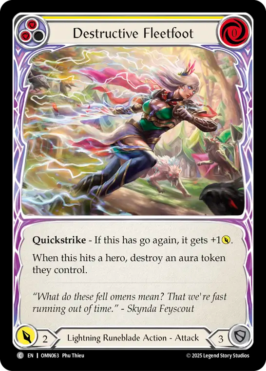 Destructive Fleetfoot (Yellow) Rainbow Foil
