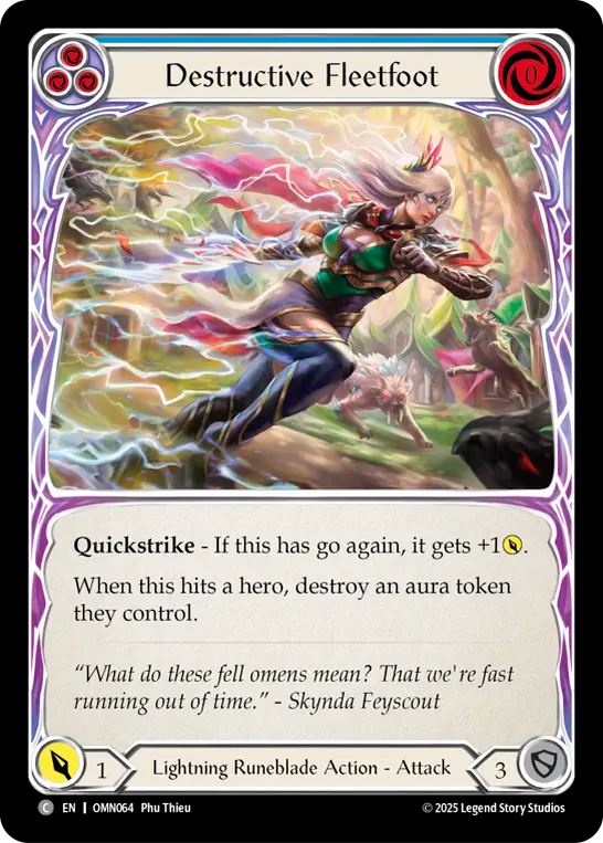 Destructive Fleetfoot (Blue) Rainbow Foil