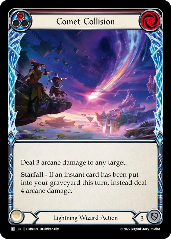 Comet Collision (Red) Rainbow Foil