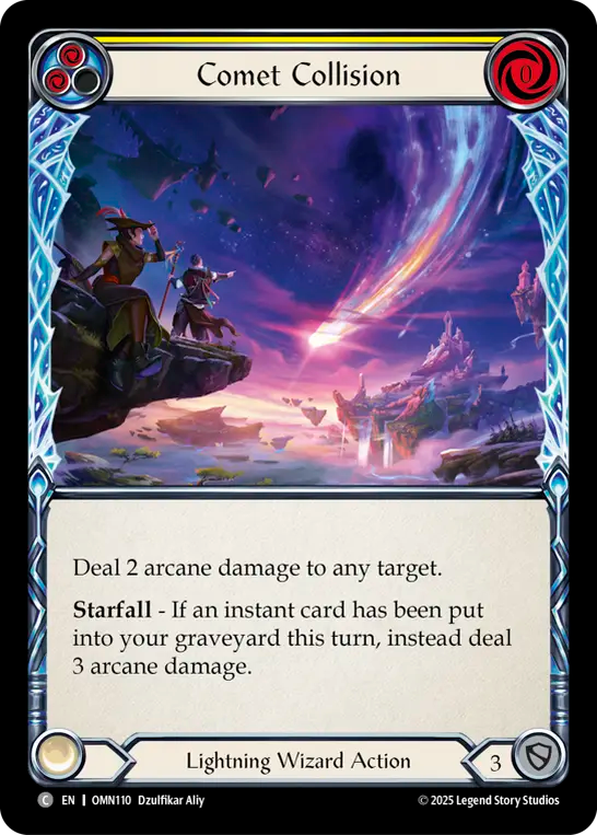 Comet Collision (Yellow) Rainbow Foil