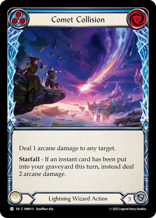 Comet Collision (Blue) Rainbow Foil