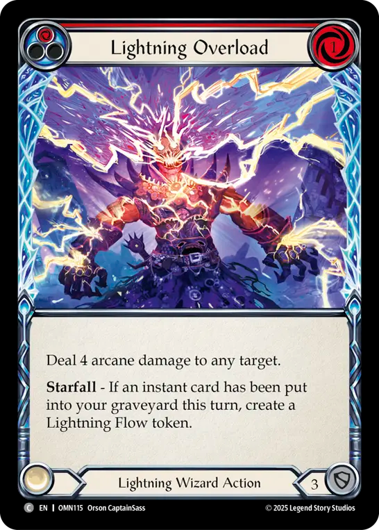 Lightning Overload (Red) Rainbow Foil