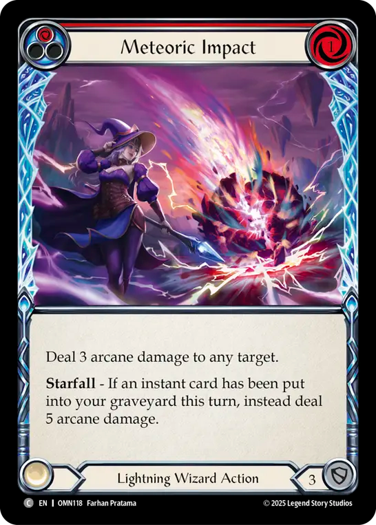 Meteoric Impact (Red) Rainbow Foil