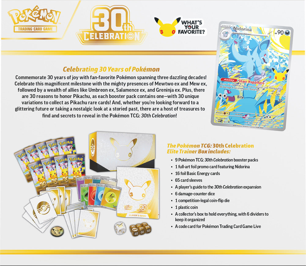 Pokémon TCG: 30th Celebration Elite Trainer Box (PREORDER)