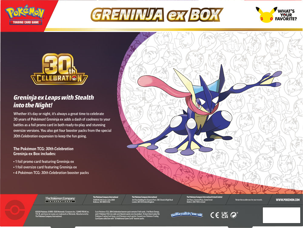 Pokemon TCG: 30th Celebration Sylveon ex Box / Greninja ex Box (PREORDER)