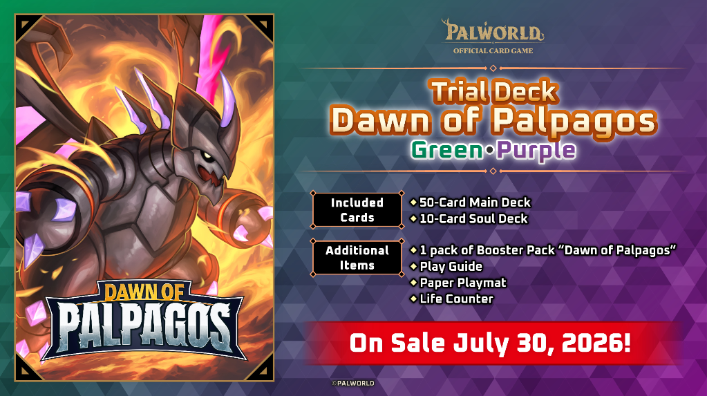 Palworld TCG Dawn of Palpagos Green・Purple Trial Deck Display Box