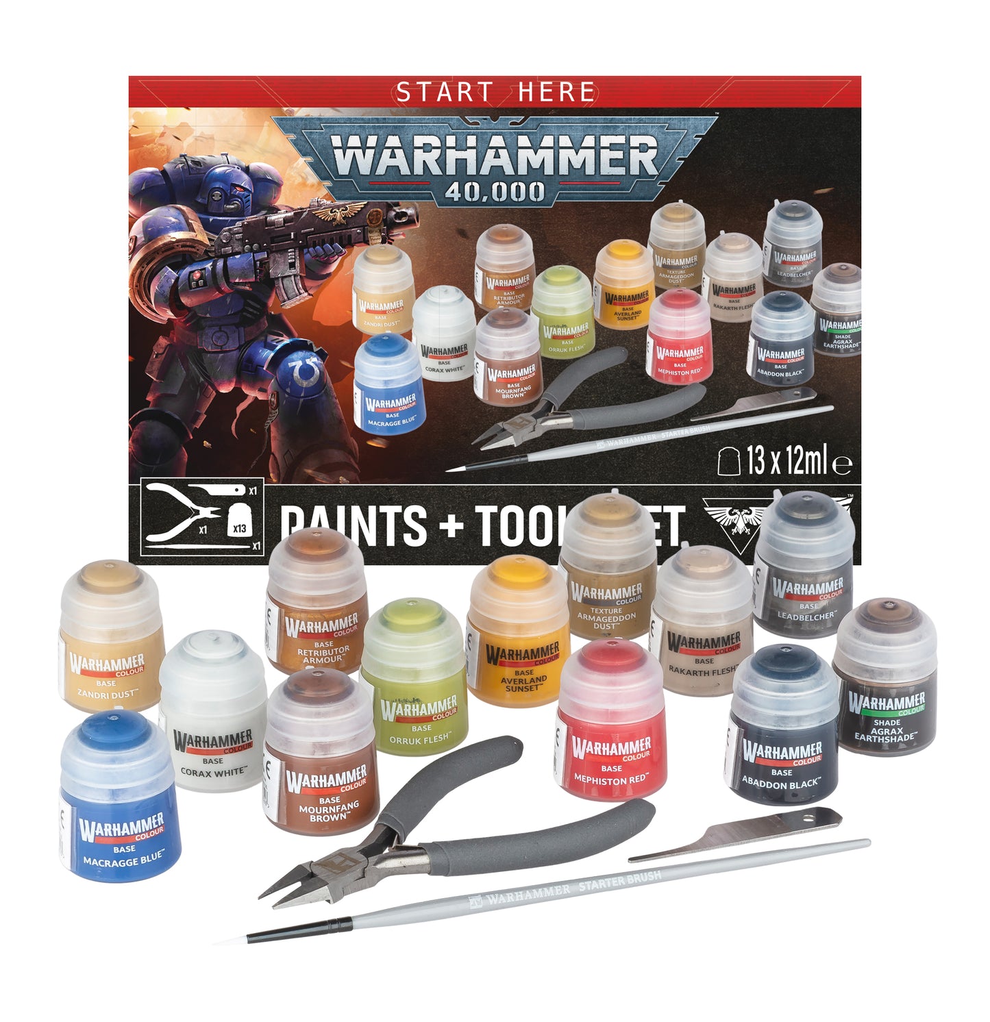 60-12 Warhammer 40000 Paints Plus Tools
